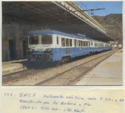 POSTAL DE TRENES. Nº 147. AUTOMOTOR ELECT. SERIE 2-7101 A 33. CONST. DIETRICH Y CIA