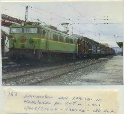 POSTAL DE TRENES. Nº 153. LOC. SERIE 279-001-16. CONST. POR CAF EN 1967