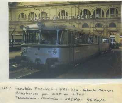 POSTAL DE TRENES. Nº 160. FERROBUS FER-460. CONSTRUIDO POR CAF EN 1968