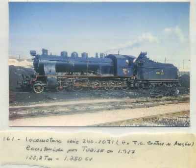 POSTAL DE TRENES. Nº 161. LOC. SERIE 240-2071. CONST. POR TUBIZE EN 1927