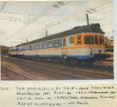 POSTAL DE TRENES. Nº 164. TER 547-018-1. SERIE 9701/9760. CONST. POR FIAT EN 1964
