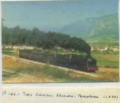 POSTAL DE TRENES. Nº 166. TREN OMNIBUS ALSASUA-PAMPLONA 1970
