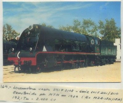 POSTAL DE TRENES. Nº 169. LOC. VAPOR 241F 2108. CONST. POR M.T.M. EN 1939