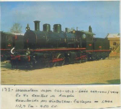 POSTAL DE TRENES. Nº 173. LOC. VAPOR 060-4013. CONST. POR WINTERTHUS-ESSLINGEN 1906