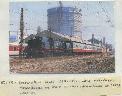 POSTAL DE TRENES. Nº 179. LOC. VAPOR 282F-0421. CONST. POR B&W EN 1961