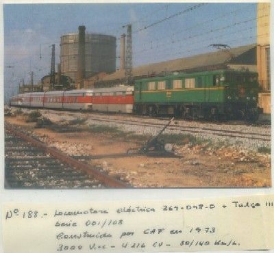 POSTAL DE TRENES. Nº 188. LOC. ELECT. 269-098-0. CONST. POR CAF EN 1973