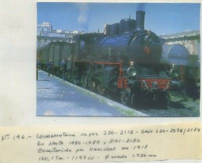 POSTAL DE TRENES. Nº 196. LOC. VAPOR 230-2115. CONST. POR HENSCHEL EN 1913