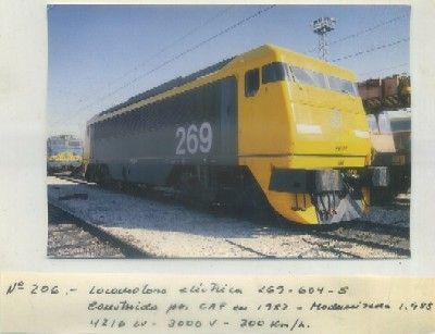 POSTAL DE TRENES. Nº 206. LOC. ELECT. 269-604-5. CONST. POR CAF EN 1982