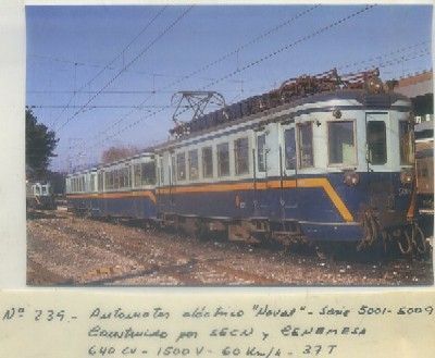 POSTAL DE TRENES. Nº 239. AUTOMOTOR ELECT. NAVAL. SERIE 5001. CONST. SECN Y CENEMESA