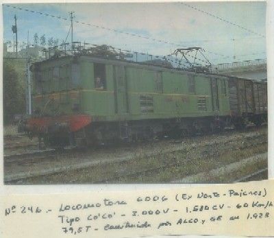 POSTAL DE TRENES. Nº 246. LOC. 6006. TIPO CO CO. CONST. POR ALCO Y GE EN 1923