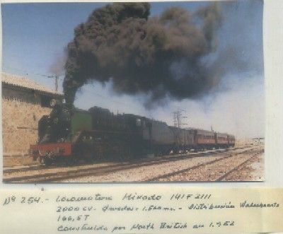 POSTAL DE TRENES. Nº 254. LOC. MIKADO 141F 2111. CONST. POR NORTH BRITISH EN 1952