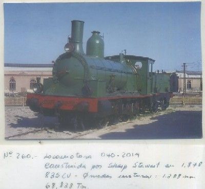 POSTAL DE TRENES. Nº 260. LOC. 040-2019. CONST. POR SHARP STEWART EN 1878