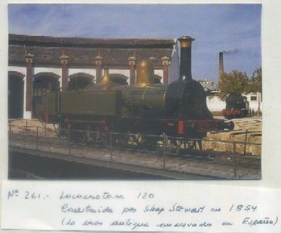 POSTAL DE TRENES. Nº 261. LOC. 120. CONSTRUIDA POR SHARP STEWART EN 1854