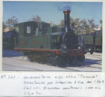 POSTAL DE TRENES. Nº 262. LOC. 030-0204. CONST. POR SCHEIDER & CIA. EN 1867