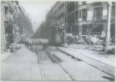 POSTAL DE TRENES. TRANVIA DEL DISCO Nº 4. PRINCIPIOS DE SIGLO. BARCELONA