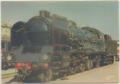 POSTAL DE TRENES. LOCOMOTIVE 5-231 HB. MUSEE FRANCAIS DU CHEMIN DE FER. MULHOUSE
