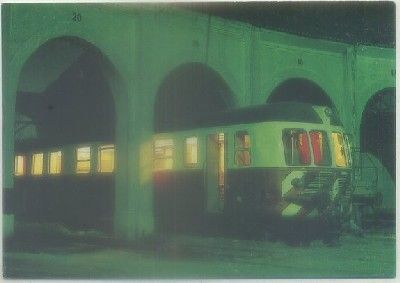 POSTAL DE TRENES. Nº B16. DEPOSITO DO BARRERO. VISTA NOCTURNA