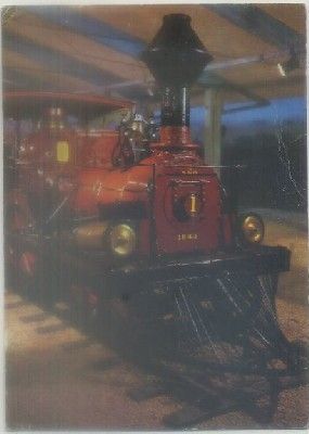 POSTAL DE TRENES. LA JUNTA. LOCOMOTORA DEL PRIMER FERROCARRIL DE CUBA