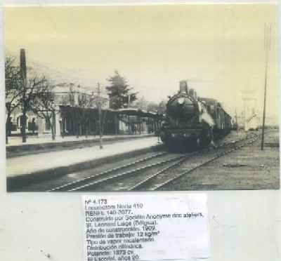 POSTAL DE TRENES Nº 4173. LOCOMOTORA NORTE 410. ST. LEONARD LIEGE (BELGICA). FOTO EL ESCORIAL AÑOS 20