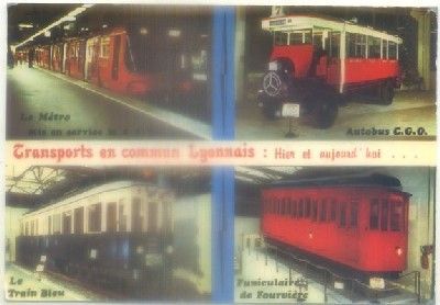 POSTAL DE TRENES. TRNSPORTS EN COMMUN LYONNAIS
