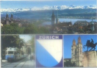 POSTAL DE TRENES. ZÜRICH UND DIE ALPEN