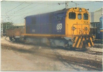 POSTAL DE TRENES. LOCOMOTORA DIESEL ELECT. 705. CONST. ALSTHOM 1965. Nº 162