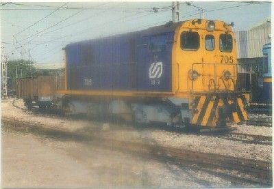 POSTAL DE TRENES. LOCOMOTORA DIESEL ELECT. 705. CONST. ALSTHOM 1965. Nº 162
