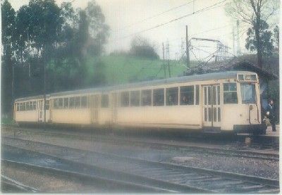 POSTAL DE TRENES. UNIDAD ELECT. DE FEVE. ESTACION DE ABOÑO Nº 35