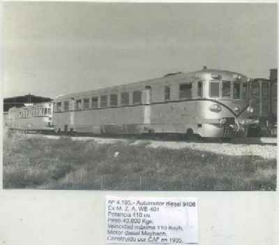 POSTAL DE TRENES Nº 4195. AUTOMOTOR DIESEL 9406. MOTOR MAYBACH. CONST. POR CAF EN 1935