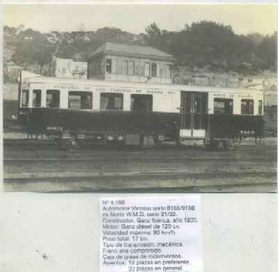 POSTAL DE TRENES Nº 4188. AUTOMOR TERMICO SERIE 9155/9156. CONST. GANZA IBERIA AÑO 1935