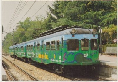 POSTAL DE TRENES. Nº 513. AUTOMOTORES ELECTRICOS 508-808-509