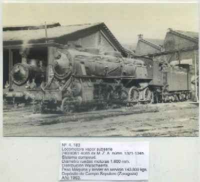 POSTAL DE TRENES Nº 4183. LOC. VAPOR 240/4061. EX M.Z.A. DISTRIBUCION WALSCHAERTS