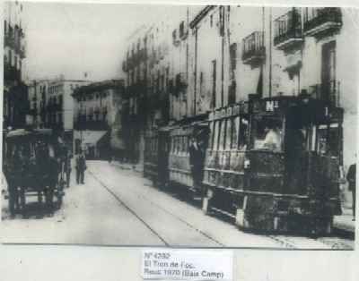 POSTAL DE TRENES Nº 4232. EL TREN DE FOC. REUS 1970 (BAIX CAMP)