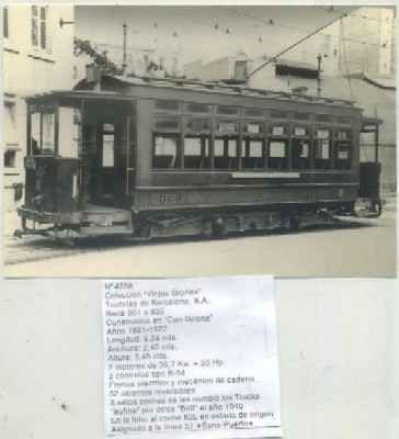 POSTAL DE TRENES Nº 4238. COL. VIEJAS GLORIAS. TRANVIAS DE BARNA. SERIE 801-835. CONST. CAN GIRONA