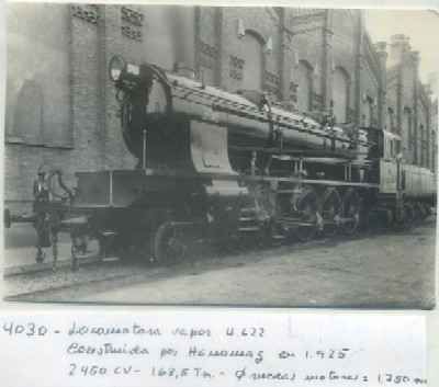 POSTAL DE TRENES Nº 4030. LOC. 4622 CONST. POR HANOMAG EN 1925