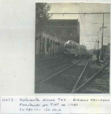 POSTAL DE TRENES Nº 4023. AUTOMOTOR DIESEL TAF. CONST. POR FIAT EN 1957