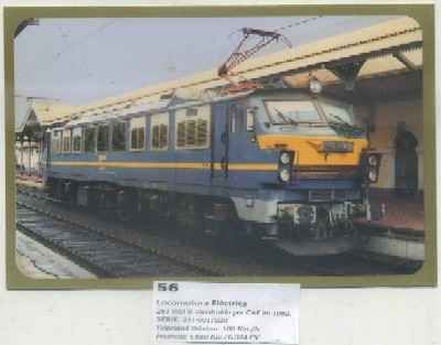POSTAL DE TRENES Nº 56. LOC. ELECTRICA 251-001 / 30. CONST. POR CAF EN 1982
