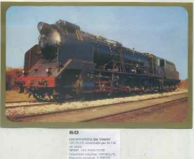POSTAL DE TRENES Nº 60. LOC. VAPOR 151-3115. CONST. POR M.T.M. EN 1944