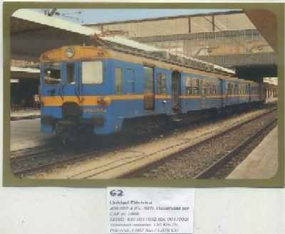 POSTAL DE TRENES Nº 62. UNIDAD ELECTRICA 439-027-4. CONST. POR CAF EN 1968