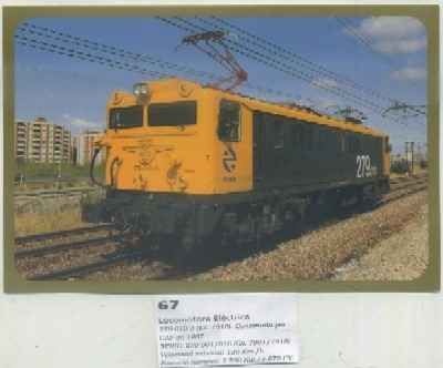 POSTAL DE TRENES Nº 67. LOCOMOTORA ELECTRICA 279-010-3. CONST. POR CAF EN 1967