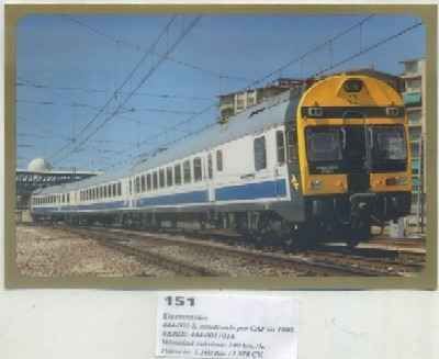 POSTAL DE TRENES Nº 151. ELECTROTREN 444-001-2 CONST. POR CAF EN 1980