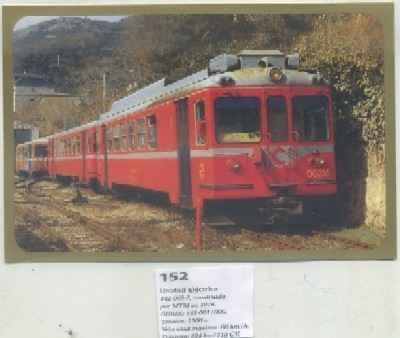 POSTAL DE TRENES Nº 152. UNIDAD ELECTRICA 442-002-2. CONST. POR M.T.M. EN 1976