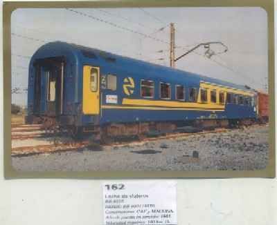 POSTAL DE TRENES Nº 162. COCHE DE VIAJEROS BB-9225. CONST. POR CAF Y MACOSA
