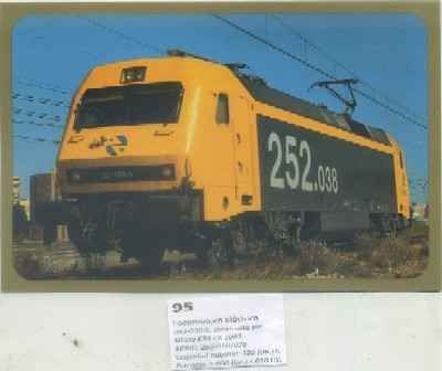 POSTAL DE TRENES Nº 95. LOC. ELECTRICA 252-038-5. CONST. POR MEINFESA EN 1992