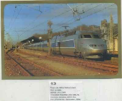 POSTAL DE TRENES Nº 13. TREN DE ALTA VELOCIDAD. TGV-A / 380