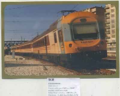 POSTAL DE TRENES Nº 53. ELECTROTREN 444-501-1. CONST. POR CAF EN 1987