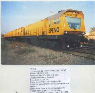 POSTAL DE TRENES Nº 715. LOC. DE TREN AMOLADOR RR 32 M5. MECNAFER. VILANOVA I LA GELTRU
