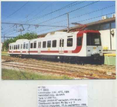 POSTAL DE TRENES Nº 720. U.T. 3803. CONST. CAF, AEG Y ABB. EST. EL BERRON. ASTURIAS 1999