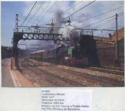 POSTAL DE TRENES Nº 693. LOC. MIKADO. SERIE 141F. EST. FRANCIA A PUEBLO NUEVO