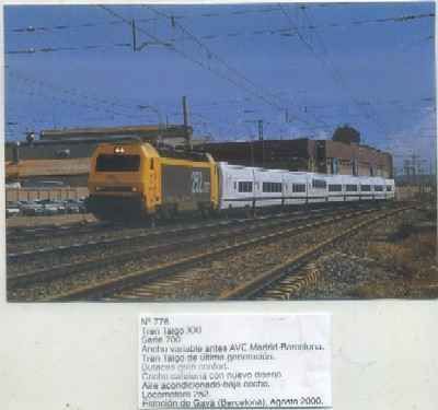 POSTAL DE TRENES Nº 776. TREN TALGO XXl ANTES AVE MADRID-BARCELONA. ESTACION DE GAVÁ